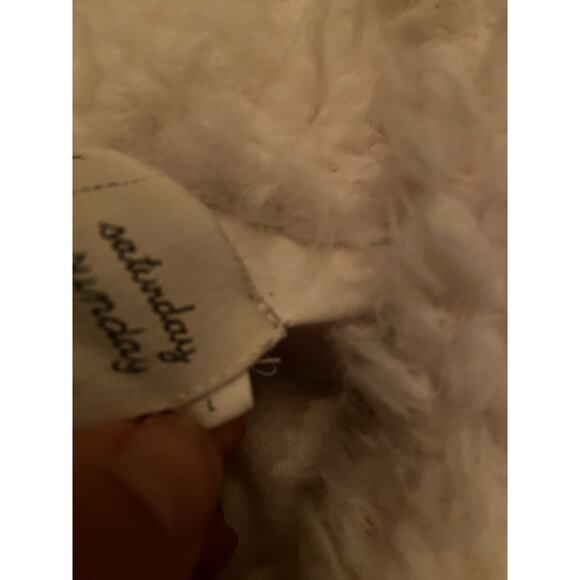 EUC Anthropologie "Saturday Sunday" sherpa turtleneck ivory pullover sz: L - Picture 5 of 8